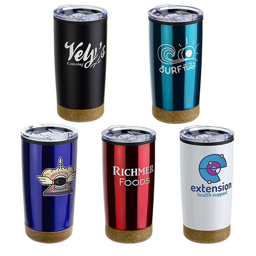 20 Oz Stainless Steel/Polypropylene Tumbler With Cork Base