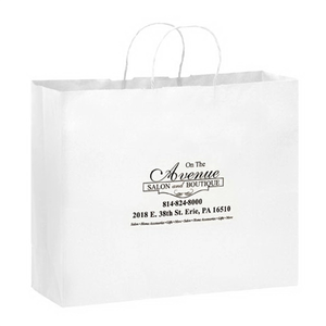White Kraft Twisted Paper Handle Shopper (16” X 12”)