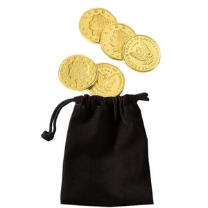 Velour Pouches With Chocolate Coins