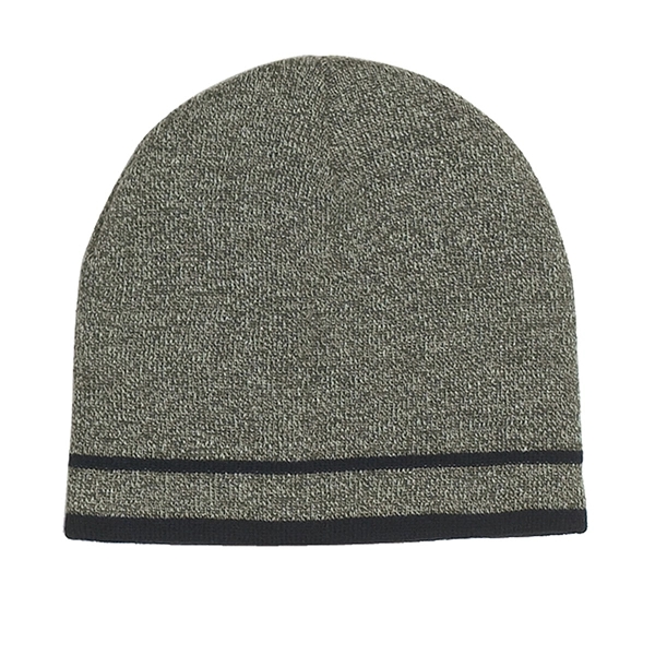 GRAY WITH BLACK color option for 100% Acrylic Knit Beanie