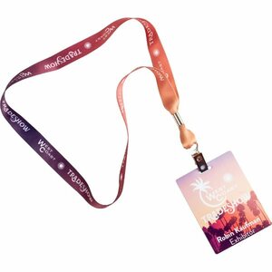 Conference Combo   3/4" Full Color Lanyard With 3" X 4" Full Color Id Badge