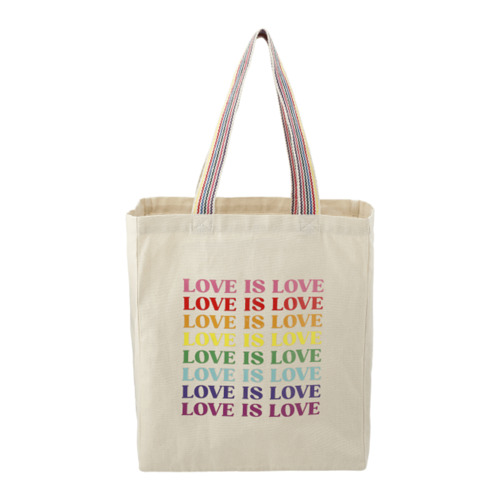 Rainbow Recycled 8oz Cotton Grocery Tote