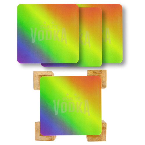Photo of The Illusionist Lenticular Coaster: 4 Pc. Set In Bamboo Stand
