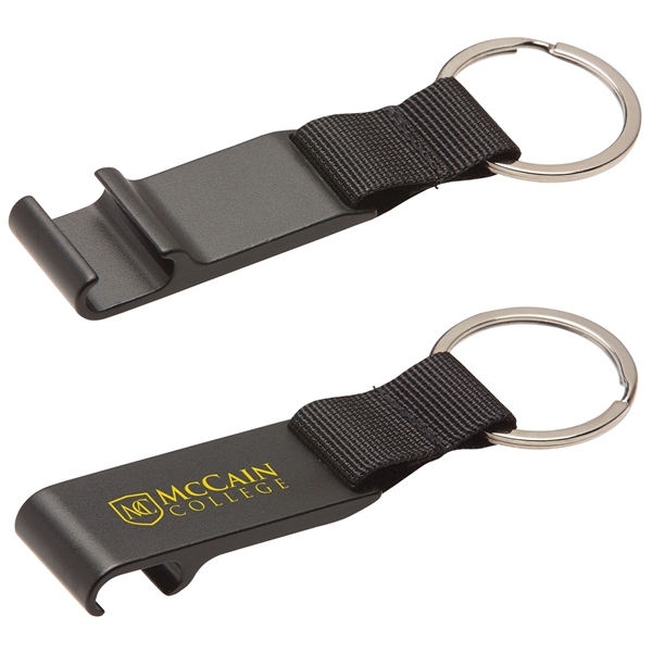 Metallic Black color option for Aluminum Bottle Opener With Key Ring