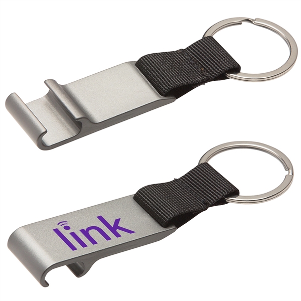 Platinum Metal color option for Aluminum Bottle Opener With Key Ring