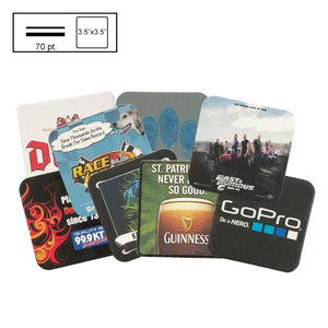 3.5" Square Med Weight Pulpboard Coaster W/4 Color Process