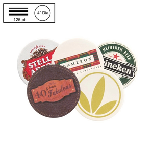4" Circle Heavy Weight (125 Pt) Pulpboard Coaster