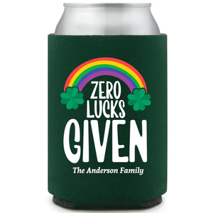 Zero Lucks Given St. Patrick's Full Color Can Coolers