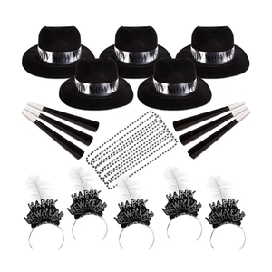 Silver Midnight New Year's Eve Party Kit For 50