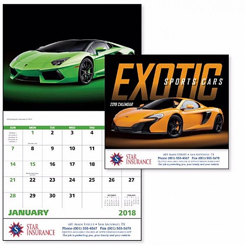 Exotic Sports Cars Stapled Calendar